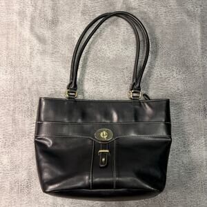 Giana Bernini Black Turn Lock Shoulder Bag